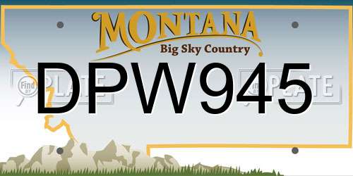DPW945 Montana License Plate