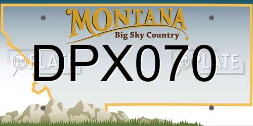 DPX070 Montana License Plate