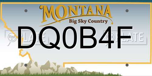 DQ0B4F Montana License Plate