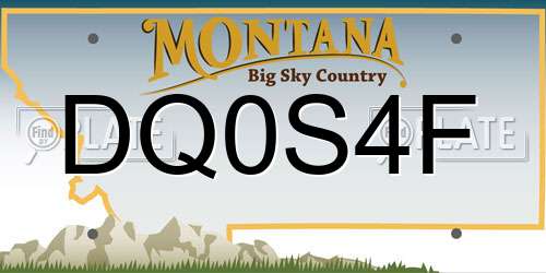 DQ0S4F Montana License Plate