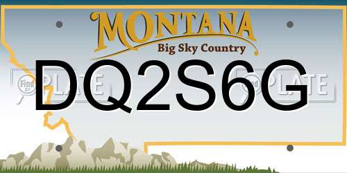 DQ2S6G Montana License Plate