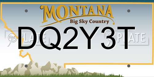 DQ2Y3T Montana License Plate