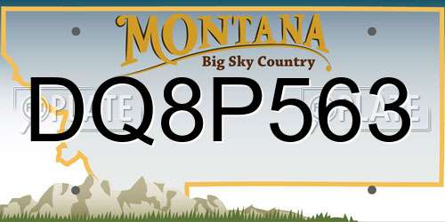 DQ8P563 Montana License Plate
