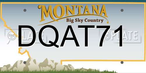 DQAT71 Montana License Plate