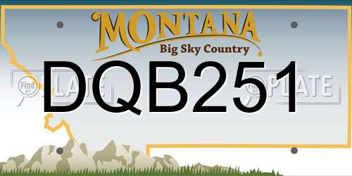 DQB251 Montana License Plate