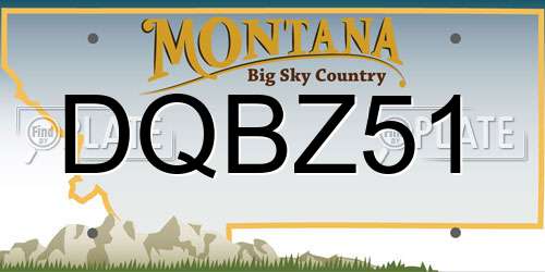 DQBZ51 Montana License Plate