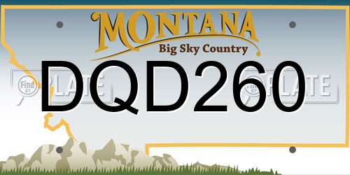 DQD260 Montana License Plate