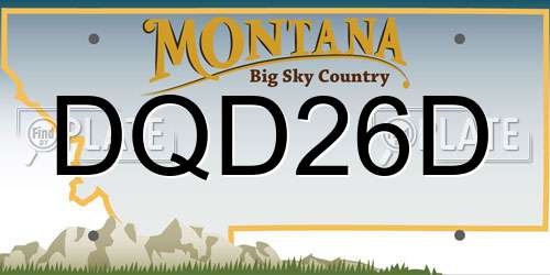 DQD26D Montana License Plate