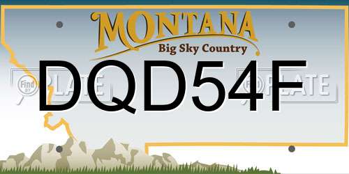 DQD54F Montana License Plate