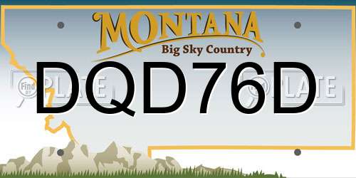 DQD76D Montana License Plate