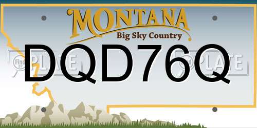 DQD76Q Montana License Plate