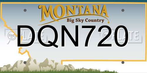 DQN720 Montana License Plate