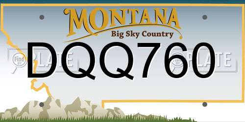 DQQ760 Montana License Plate