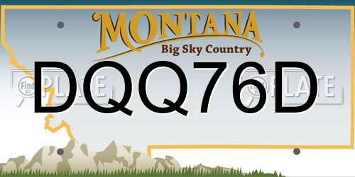 DQQ76D Montana License Plate
