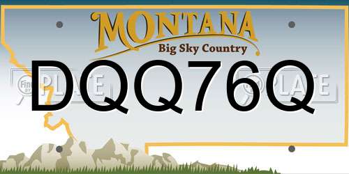DQQ76Q Montana License Plate