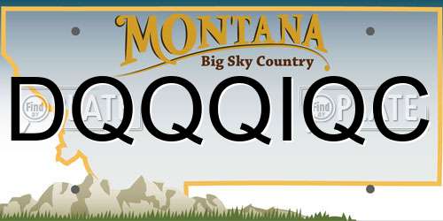 DQQQIQC Montana License Plate