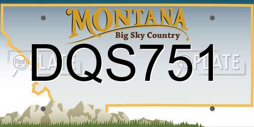 DQS751 Montana License Plate