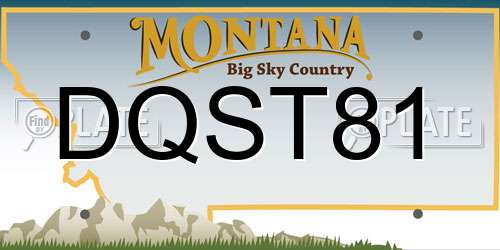 DQST81 Montana License Plate