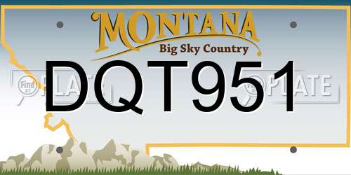 DQT951 Montana License Plate