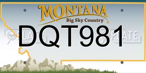 DQT981 Montana License Plate