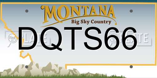 DQTS66 Montana License Plate