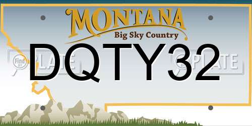 DQTY32 Montana License Plate