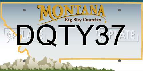 DQTY37 Montana License Plate
