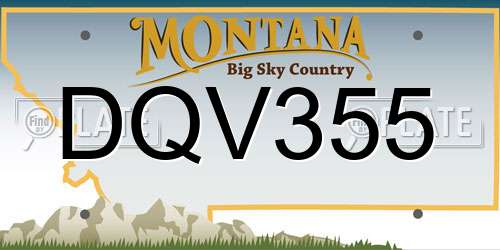 DQV355 Montana License Plate