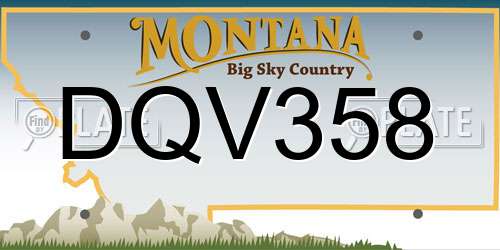 DQV358 Montana License Plate