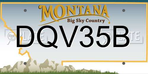 DQV35B Montana License Plate