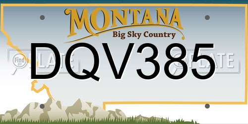 DQV385 Montana License Plate
