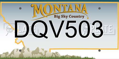 DQV503 Montana License Plate