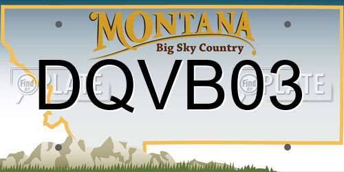 DQVB03 Montana License Plate