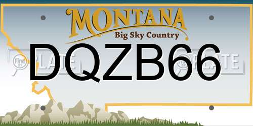 DQZB66 Montana License Plate