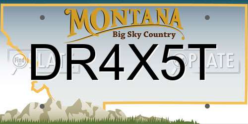 DR4X5T Montana License Plate