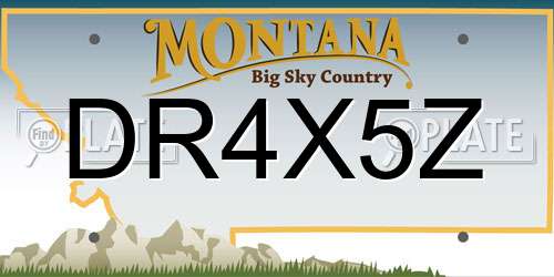 DR4X5Z Montana License Plate
