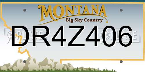 DR4Z406 Montana License Plate