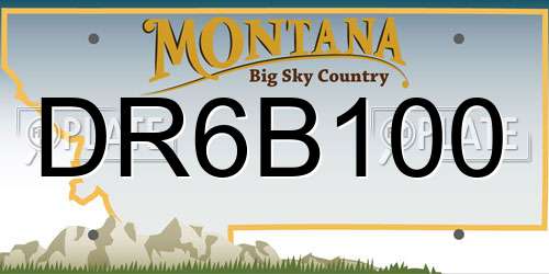 DR6B100 Montana License Plate
