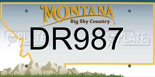 DR987 Montana License Plate