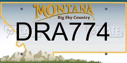 DRA774 Montana License Plate