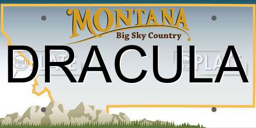 DRACULA Montana License Plate