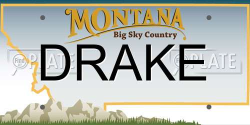 DRAKE Montana License Plate