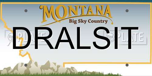 DRALSIT Montana License Plate