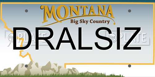 DRALSIZ Montana License Plate