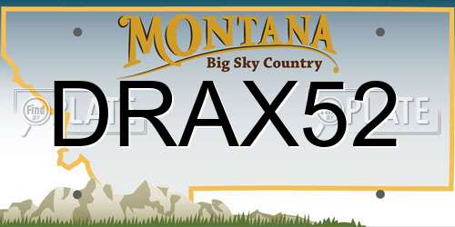DRAX52 Montana License Plate