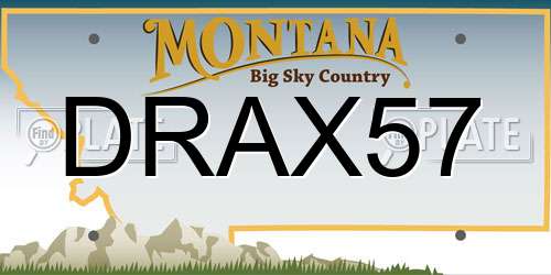 DRAX57 Montana License Plate