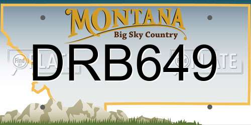 DRB649 Montana License Plate