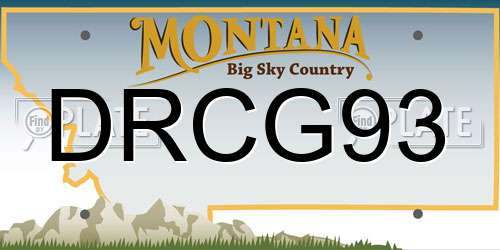 DRCG93 Montana License Plate