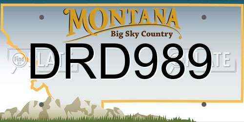 DRD989 Montana License Plate