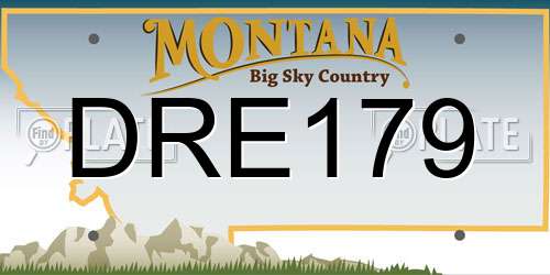 DRE179 Montana License Plate